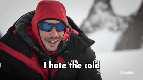 Man Hates Cold Snow Outside GIF