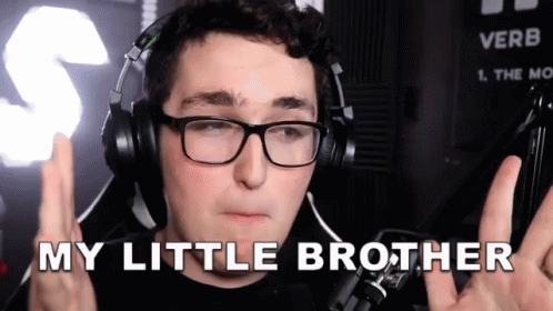 Man Headphones Glasses Says My Little Brother GIF
