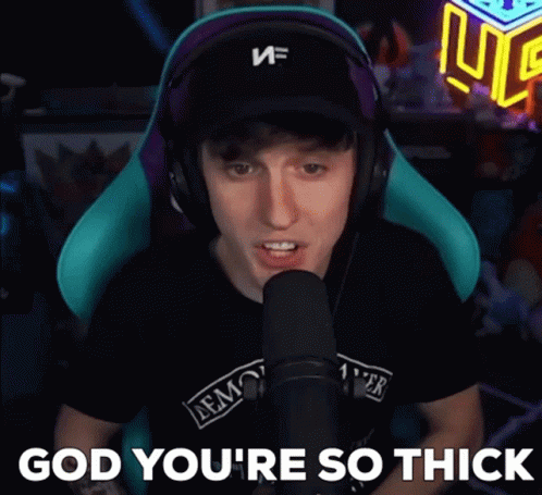Man Headphones Hat Saying God You're So Thick