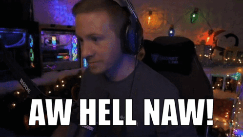 Man Headphones Saying Aw Hell Naw Computer GIF