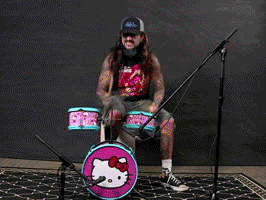 Man Hello Kitty Drums Failed Rimshot GIF