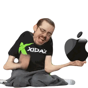 Man Holding Apple Xidax Shirt