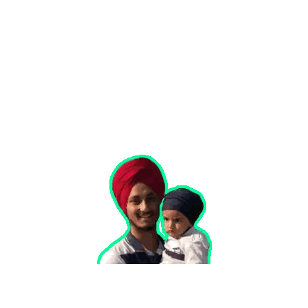 Man Holding Baby in Turban