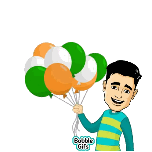 Man Holding Balloons with Bobble Gifs