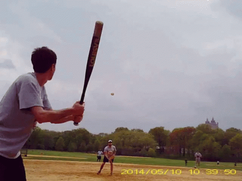 Man Holding Baseball Bat 2014 GIF