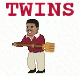 Man Holding Baseball Bat Twins