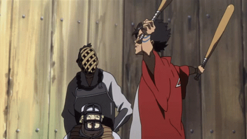Man Holding Bat And Masked Man GIF