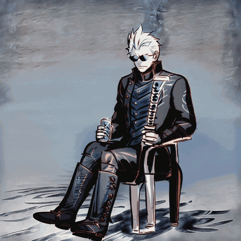 Man Holding Beer In Chair GIF