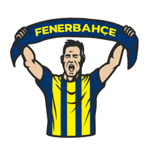 Man Holding Blue Fenerbahce Scarf