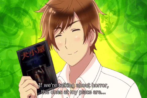 Man Holding Book Saying If We Re Talking About Horror The Ones At My Place Are