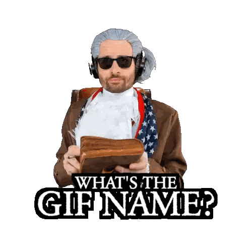 Man Holding Book Saying What's the Gif Name