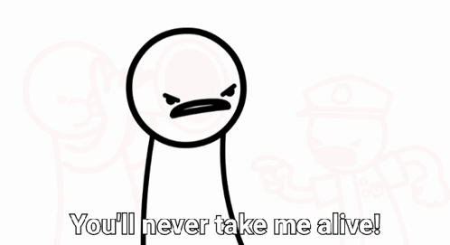 Man Holding Bottle with Youll Never Take Me Alive