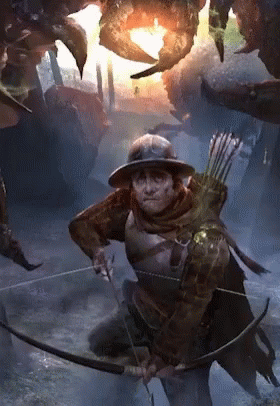 Man Holding Bow and Arrow