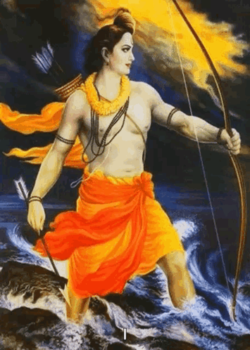 Man Holding Bow And Arrow In Water GIF