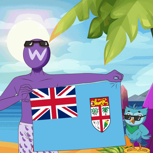 Man Holding British Flag GIF
