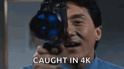Man Holding Camera Saying Caught In 4K GIF