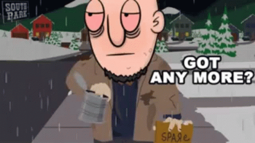 Man Holding Can with Spare Sign