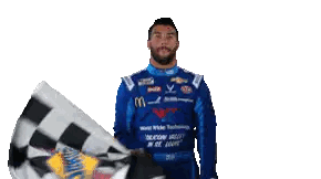 Man Holding Chevrolet Checkered Flag