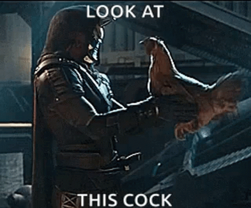 Man Holding Chicken Saying Look at This Cock
