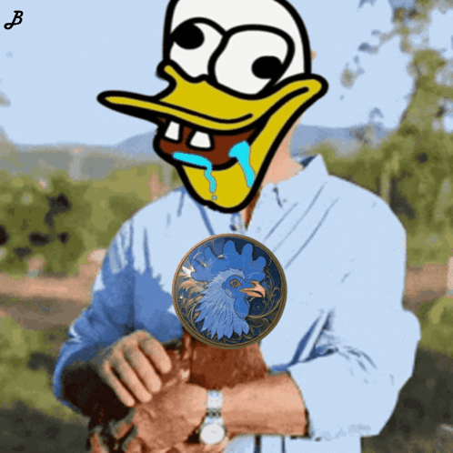 Man Holding Chicken With Letter B