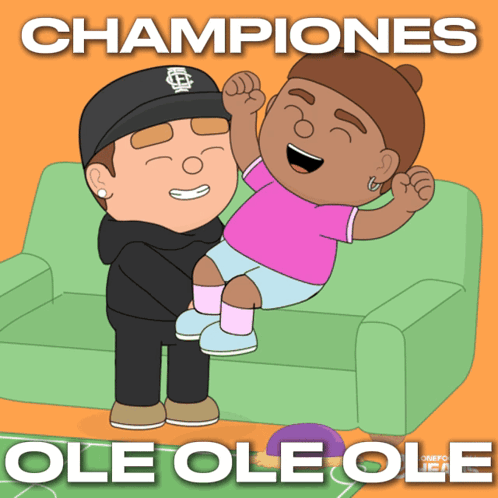 Man Holding Child With Champions Ole Ole Ole