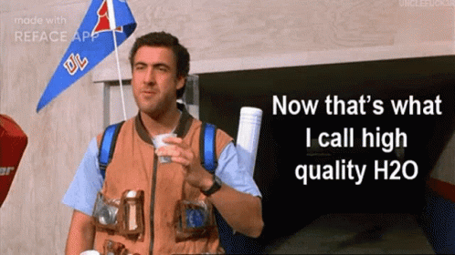 Man Holding Cup Now That's What I Call High Quality H20
