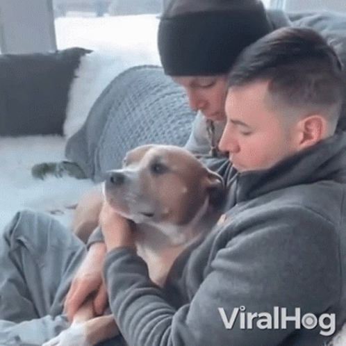 Man Holding Dog and Another Man Viralhog