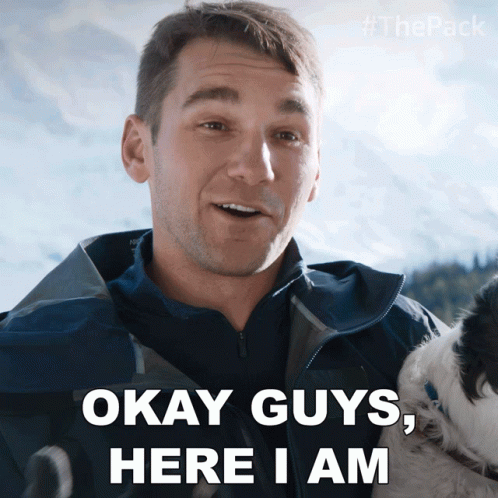 Man Holding Dog Saying Okay Guys