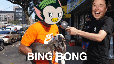 Man Holding Dog With Bing Bong