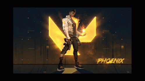 Man Holding Fireball in Front of Phoenix Logo