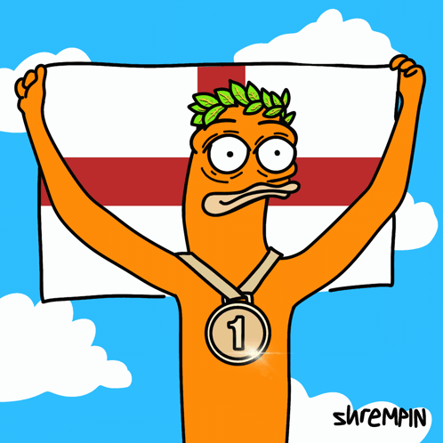 Man Holding Flag And Number One Medal GIF
