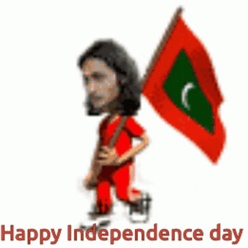 Man Holding Flag Happy Independence Day
