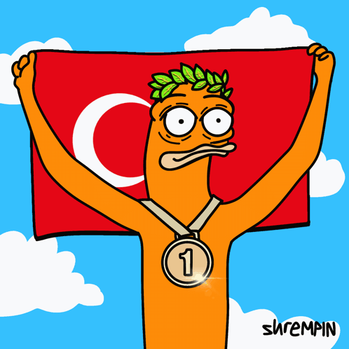 Man Holding Flag With Medal Number 2