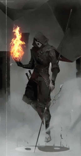Man Holding Flaming Object