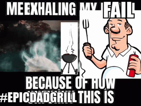 Man Holding Fork Next to Barbecue