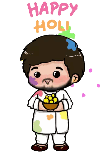 Man Holding Fruit Bowl Happy Holi
