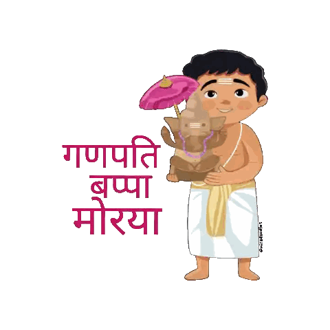 Man Holding Ganesha Statue Under Umbrella