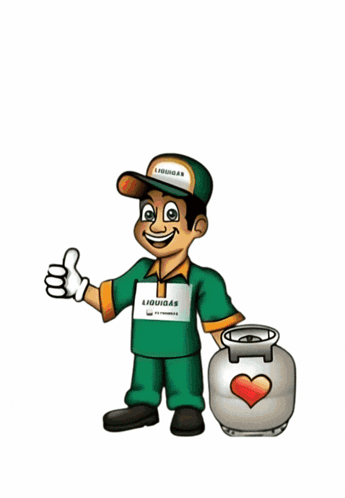Man Holding Gas Cylinder With Bom Dia GIF