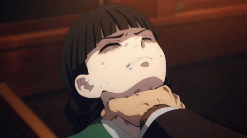 Man Holding Girl's Neck Cartoon GIF
