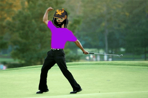 Man Holding Golf Club GIF
