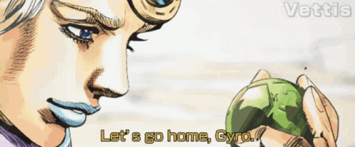 Man Holding Green Ball Saying Lets Go Home Gyro
