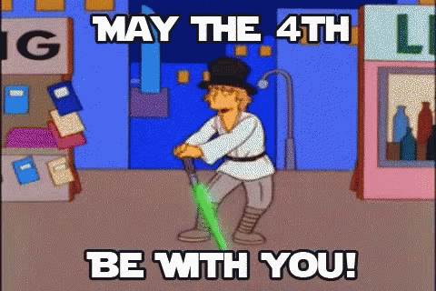 Man Holding Green Lightsaber May the 4th Be With You