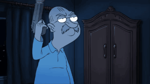 Man Holding Gun And Woman GIF