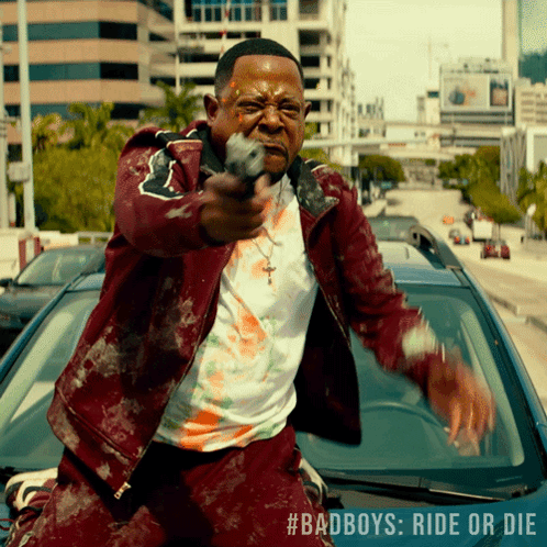 Man Holding Gun By Car Badboys Ride Or Die GIF