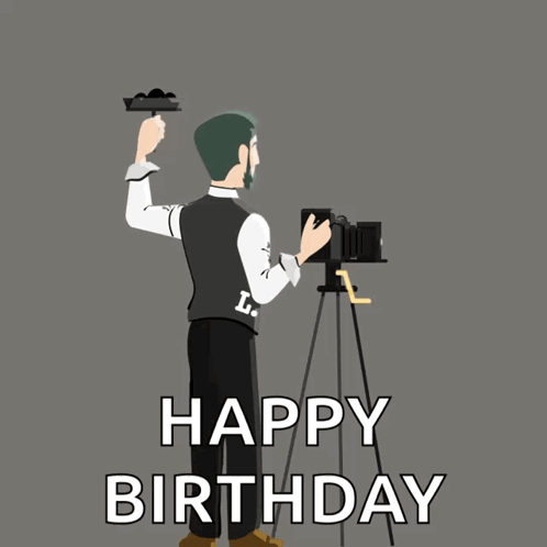 Man Holding Gun Happy Birthday Card