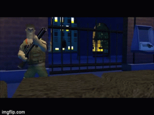 Man Holding Gun In Video Game GIF