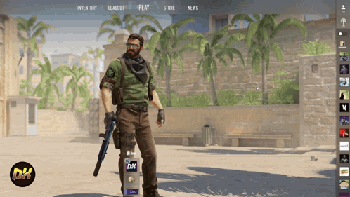 Man Holding Gun in Video Game With DX Logo