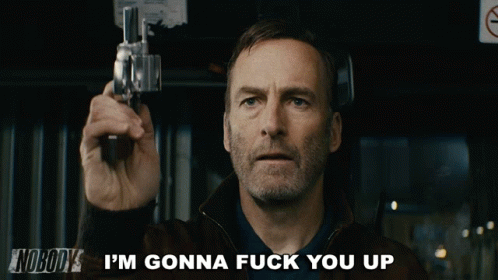 Man Holding Gun Saying I'm Gonna Fuck You Up