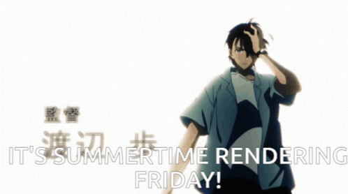 Man Holding Gun Saying It's Summertime Rendering Friday