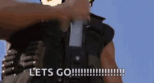 Man Holding Gun Saying Let's Go GIF